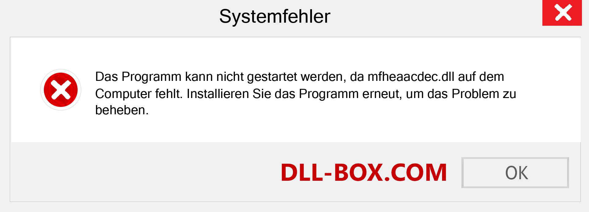 mfheaacdec.dll-Datei fehlt?. Download für Windows 7, 8, 10 - Fix mfheaacdec dll Missing Error unter Windows, Fotos, Bildern