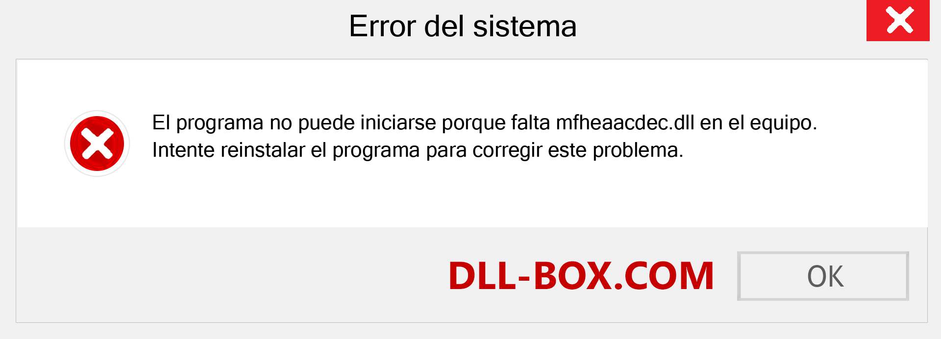 ¿Falta el archivo mfheaacdec.dll ?. Descargar para Windows 7, 8, 10 - Corregir mfheaacdec dll Missing Error en Windows, fotos, imágenes