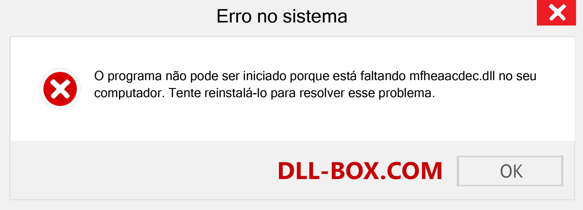 Arquivo mfheaacdec.dll ausente ?. Download para Windows 7, 8, 10 - Correção de erro ausente mfheaacdec dll no Windows, fotos, imagens